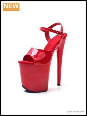 Women's 8" Platform Stiletto Ankle Strap Sandals Pole Dance Heels